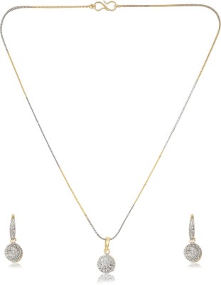 Bhagya Lakshmi Alloy Gold-plated White Jewellery Set(Pack of 1)