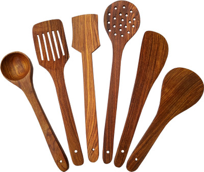 SRE P 6 Jharni Wooden Spatula(Pack of 6)