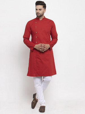 Purple State Men Solid A-line Kurta(Red)