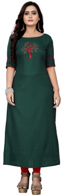 Fentin Enterprise Women Printed A-line Kurta(Green)