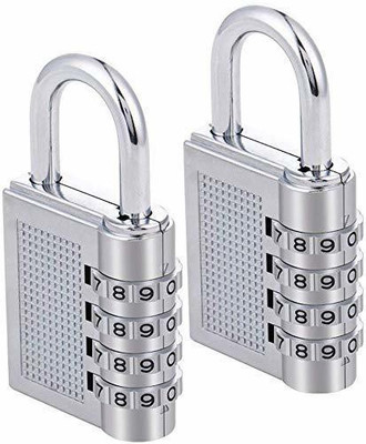 MORE BUY Bag Lock Combination Number Locks Door Password Key Home Digital Finger Padlock Combination Lock(Silver)