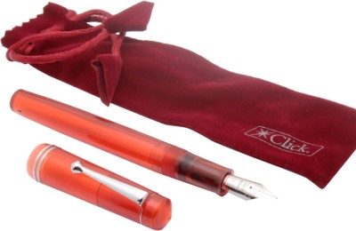 Ledos Click Aristocrat Red Demonstrator Fountain Pen 3in1 Ink Filling System Fine Nib Fountain Pen(Blue)