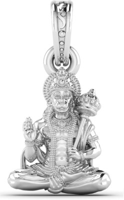 Akshat Sapphire Sterling Silver (92.5% purity) God Hanuman Pendant for Men & Women Pure Silver Lord Bajrang Bali Locket for Good Health & Wealth Sterling Silver