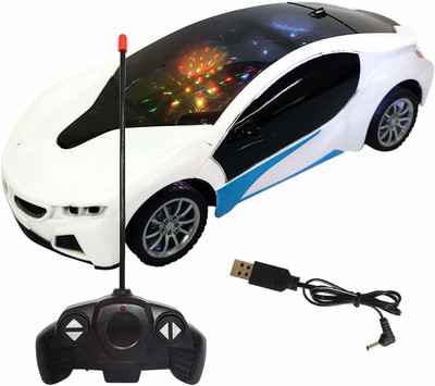 NXI Stylish And Smart Remote And Radio Control Famous Chargeable Car with 3D Light Car for Kids(White)