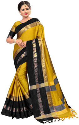 Kothari Trend Woven Mysore Cotton Silk Saree(Mustard)