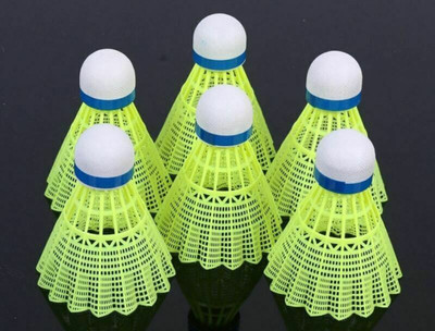 Patricia Nylon Plastic Badminton Shuttlecock (pack of 6) Nylon Shuttle  - Green(Medium, 77, Pack of 6)