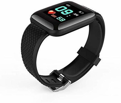 Hypex Latest ID116 Multi functional Smart band(Black Strap, Size : Free)