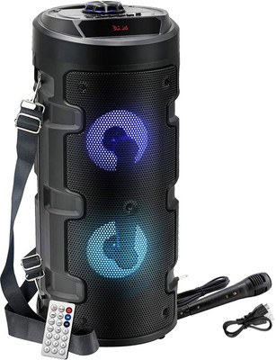 Techobucks High quality Wireless Bluetooth Super Bass Portable Party Speaker with RGB Lights, Wired Mic, Remote Control, FM Radio &...
