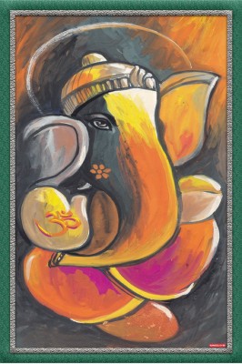 god & god's 46 cm Vaikuntam Ganesha Ji Sparkle Lamination Sticker Self Adhesive Sticker(Pack of 1)