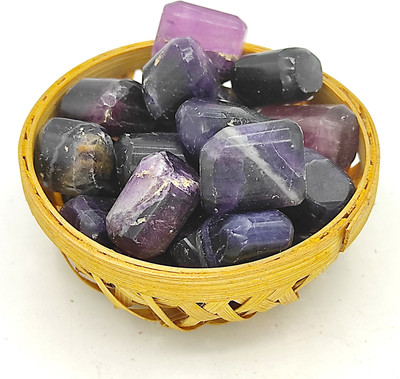 Plus Value Purple Fluorite Tumbled Basket 200grams Regular Asymmetrical Crystal Pebbles(Purple 200 g)