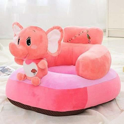 Kids wonders Imported Velvet Kids Sofa Comfortable Soft Plush Cushion Sofa Seat | Elephant  - 30 cm(Pink)