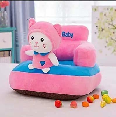 Kids wonders Imported Velvet Kids Sofa Comfortable Soft Plush Cushion Sofa Seat | Rocking Chair for Kids (Kitty)  - 30 cm(Pink)