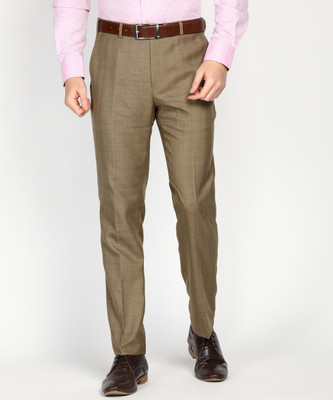 Next Look by Raymond Regular Fit Men Khaki Trousers