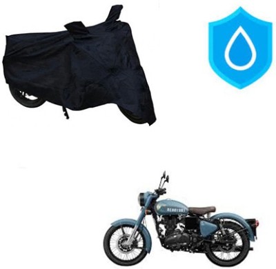 Atulit enterprises Two Wheeler Cover for Royal Enfield(Classic 350, Black)