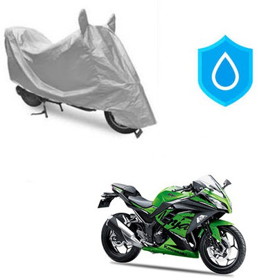 Atulit enterprises Waterproof Two Wheeler Cover for Kawasaki(Ninja 300, Silver)