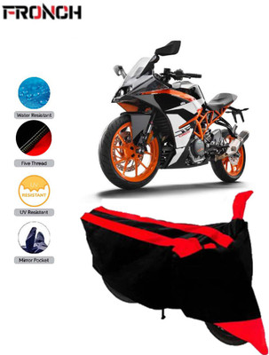 FRONCH Waterproof Two Wheeler Cover for KTM(RC 390, Red, Black)