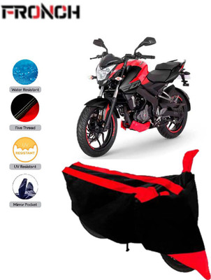 FRONCH Waterproof Two Wheeler Cover for Bajaj(Pulsar 200 NS DTS-i, Red, Black)