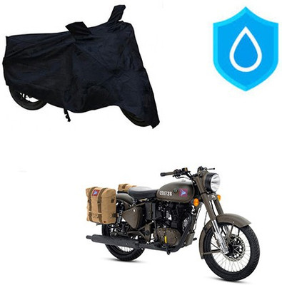 Atulit enterprises Waterproof Two Wheeler Cover for Royal Enfield(Classic 500, Black)