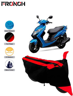 FRONCH Waterproof Two Wheeler Cover for Suzuki(Swish, Red, Black)