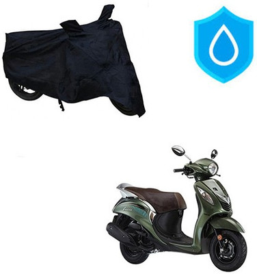 Amozkart Waterproof Two Wheeler Cover for Yamaha(Fascino, Black)