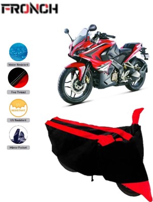 FRONCH Waterproof Two Wheeler Cover for Bajaj(Pulsar RS 200, Red, Black)