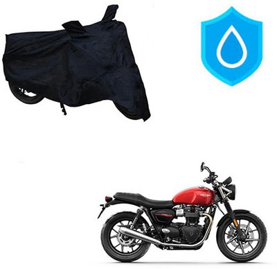 Atulit enterprises Two Wheeler Cover for Triumph(Twin spark, Black)