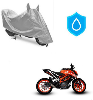 Feel heaven Waterproof Two Wheeler Cover for KTM(Duke 390, Silver)