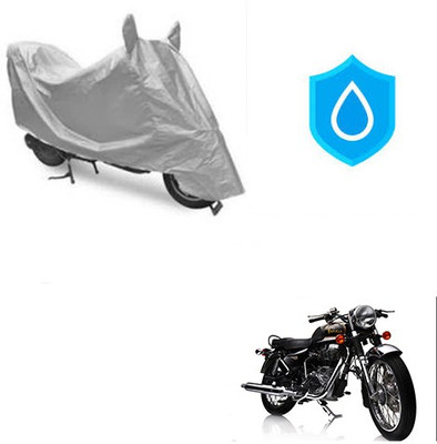 Atulit enterprises Two Wheeler Cover for Royal Enfield(Electra Delux, Silver)