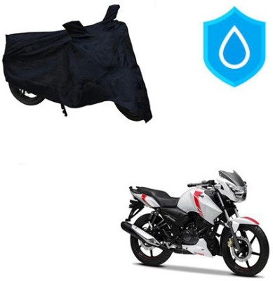 Amozkart Waterproof Two Wheeler Cover for TVS(Apache RTR 160, Black)