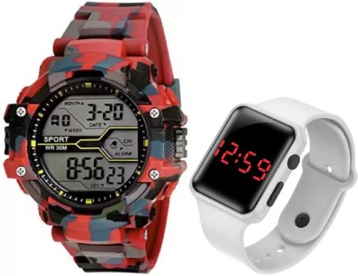 Florida ARMY MILITARY AMERICAN BRANDED DIGITAL WATER RESISTANCE + SQUARE DIAL SILICON STRAP FOR KID'S AND MEN'S AND BOY'S Digital Watch  - For Boys