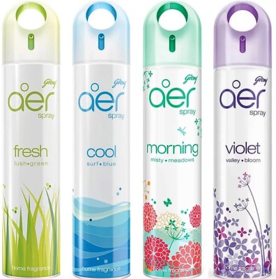 Godrej Aer Fresh, Cool, Morning, Violet Spray(4 x 220 ml)