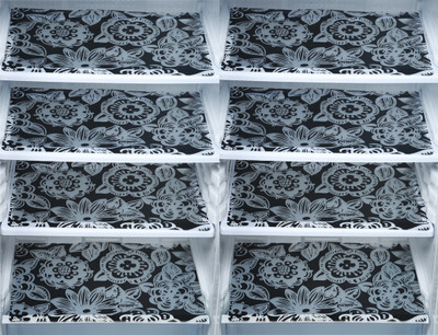 E-Retailer Fridge Mat(Width: 28 cm, Black, White)
