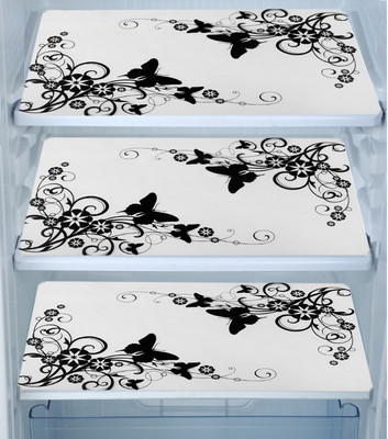 E-Retailer Fridge Mat(Width: 29 cm, Black & White)