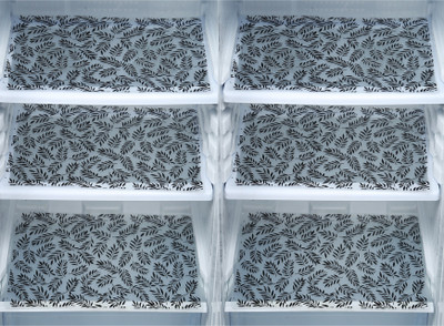 E-Retailer Fridge Mat(Width: 44, Black & White Palmleave)