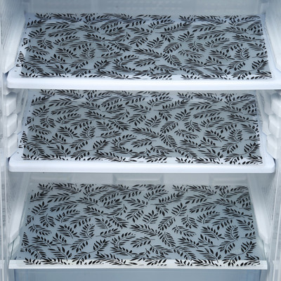E-Retailer Fridge Mat(Width: 44, Black & White Palmleave)