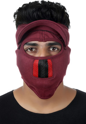 H-Store Maroon Bike Face Mask for Men & Women(Size: Free,  Balaclava)