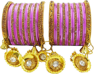 PRETTY GEMS Metal Bangle Set(Pack of 38)