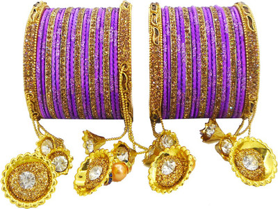 PRETTY GEMS Metal Bangle Set(Pack of 38)