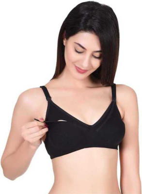 Cyxus 4G Women Maternity/Nursing Non Padded Bra(Black)