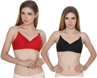DRAXSTAR TRENDS NAGMA TP Women Push-up Lightly Padded Bra(Black, Red)