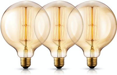 Groeien 40 W Round E27 Basic Decorative Bulb(Yellow, Pack of 3)