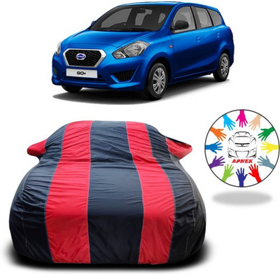 APNEK Car Cover For Nissan Go (With Mirror Pockets)(Red, Blue)
