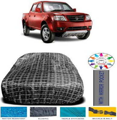 APNEK Car Cover For Tata Xenon XT (With Mirror Pockets)(White, Black)