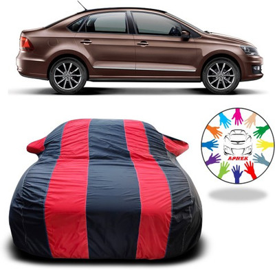 APNEK Car Cover For Volkswagen Vento (With Mirror Pockets)(Red, Blue)