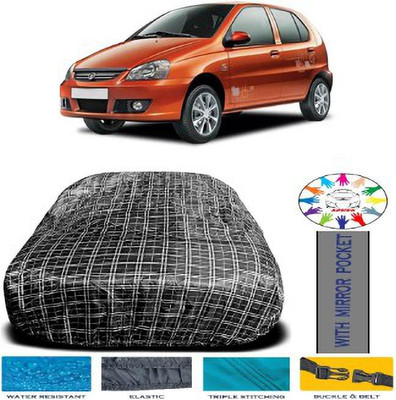 APNEK Car Cover For Tata Indica eV2 (With Mirror Pockets)(Black)
