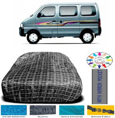 APNEK Car Cover For Maruti Suzuki Eeco (With Mirror Pockets)(White, Black)