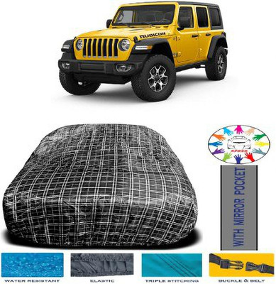 APNEK Car Cover For Jeep Wrangler (With Mirror Pockets)(Black)