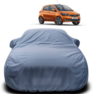 Purpleheart Car Cover For Tata Tiago (With Mirror Pockets)(Grey)