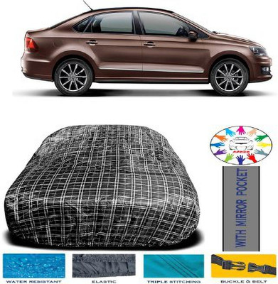 APNEK Car Cover For Volkswagen Vento (With Mirror Pockets)(Black)