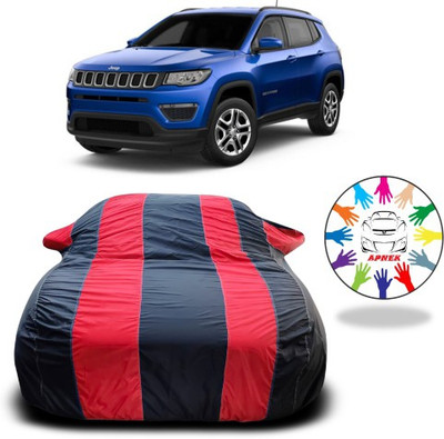 APNEK Car Cover For Jeep Compass (With Mirror Pockets)(Red, Blue)